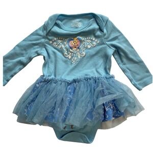 Disney Baby Princess Tutu Bodysuit Lot Cinderella Ariel Blue set 3-6 Months